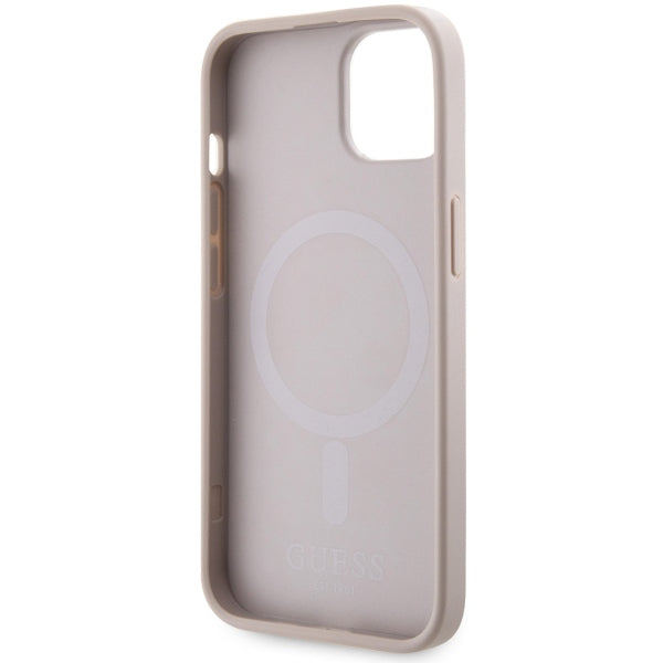 Guess GUHMP14MHGCFSEP iPhone 14 Plus 6.7" pink/pink hard case GCube Stripes MagSafe