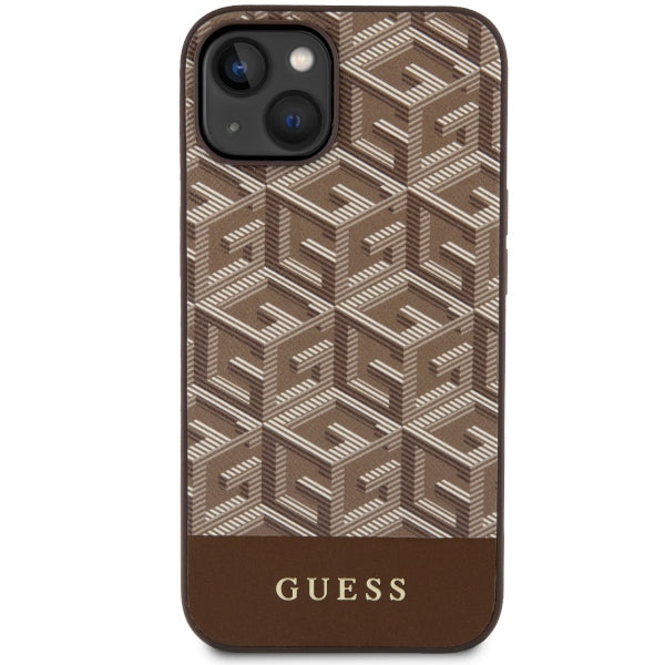 Guess GUHMP14MHGCFSEW iPhone 14 Plus 6.7" brown/brown hard case GCube Stripes MagSafe