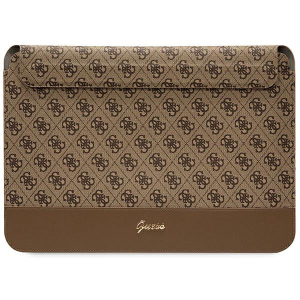 Guess 4G Stripe Metal Logo case for a 14" laptop - brown