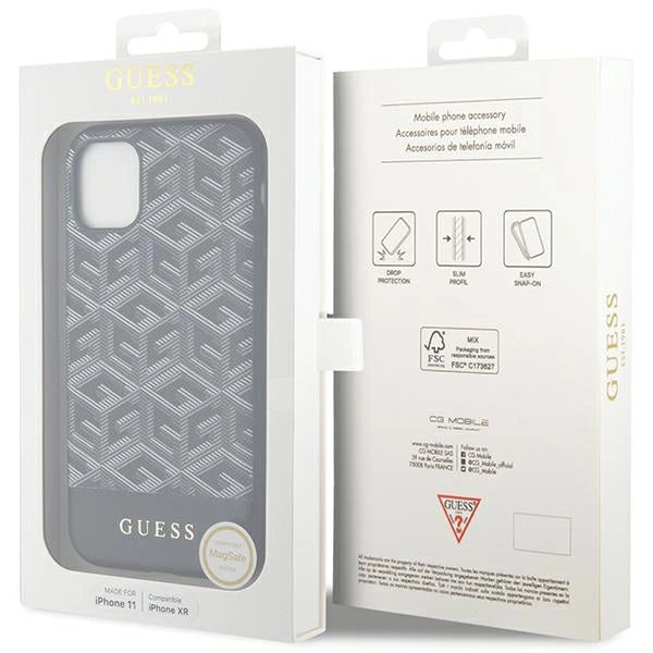 Guess GUHMN61HGCFSEK iPhone 11 / Xr 6.1" black/black hardcase GCube Stripes MagSafe