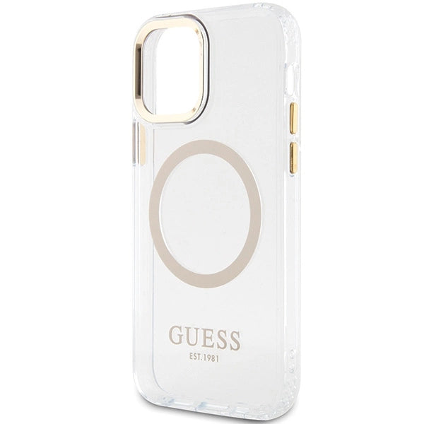 Guess Metal Outline Magsafe case for iPhone 12 / iPhone 12 Pro - gold