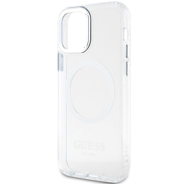 Guess Metal Outline Magsafe case for iPhone 12 / iPhone 12 Pro - silver