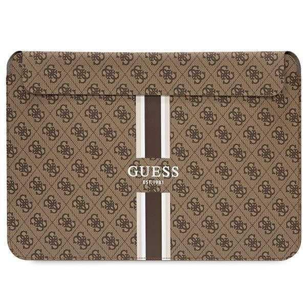 Guess 4G Printed Stripes cover for a 14" laptop - brown