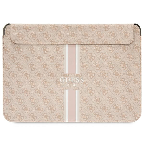 Guess 4G Printed Stripes cover for a 14" laptop - pink