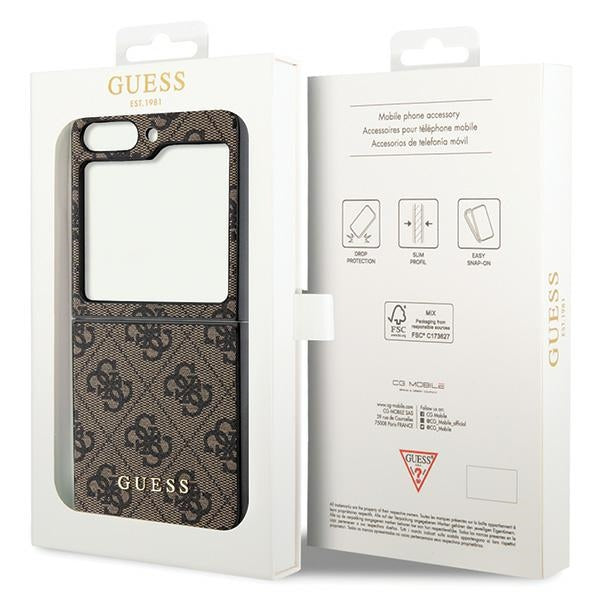 Guess 4G Charms Collection case for Samsung Galaxy Z Flip 5 - brown