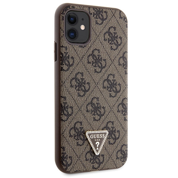 Guess GUHCN61P4TDSCPW Case for iPhone 11 / Xr - Brown Crossbody 4G Metal Logo