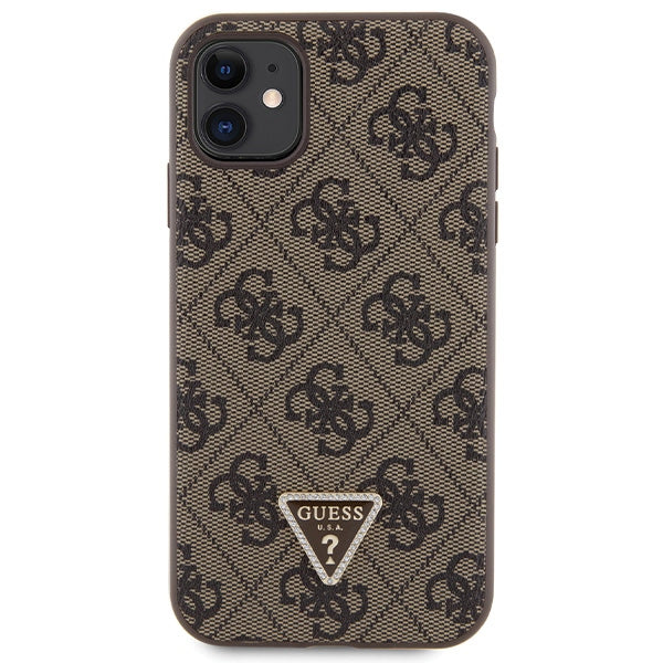 Guess GUHCN61P4TDSCPW Case for iPhone 11 / Xr - Brown Crossbody 4G Metal Logo