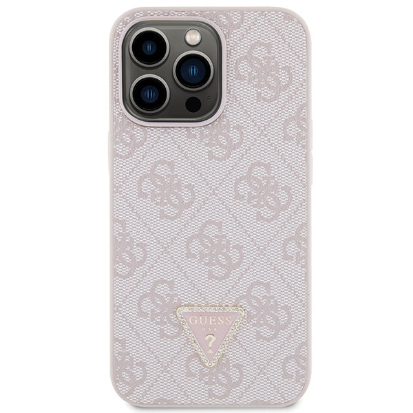 Guess GUHCP13XP4TDSCPP case for iPhone 13 Pro Max 6.7" - pink Crossbody 4G Metal Logo