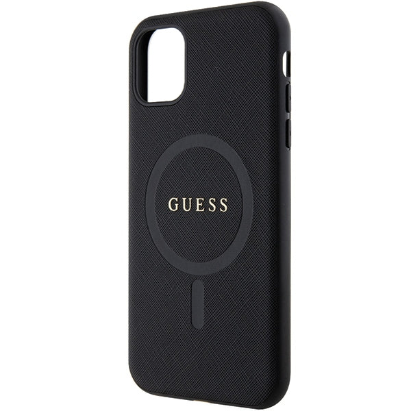 Guess GUHMN61PSAHMCK case for iPhone 11 / Xr - black Saffiano MagSafe