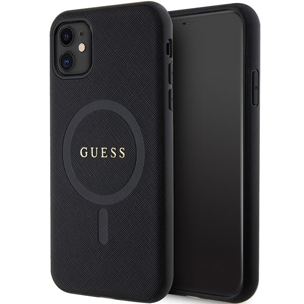 Guess GUHMN61PSAHMCK case for iPhone 11 / Xr - black Saffiano MagSafe