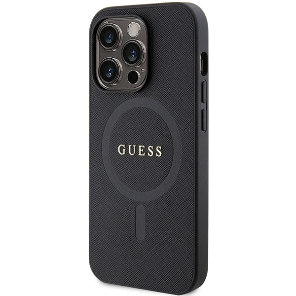 Guess GUHMP14XPSAHMCK case for iPhone 14 Pro Max 6.7" - black Saffiano MagSafe