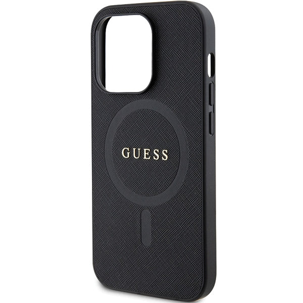 Guess GUHMP14XPSAHMCK case for iPhone 14 Pro Max 6.7" - black Saffiano MagSafe