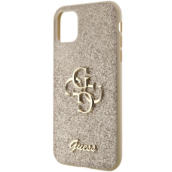 Guess GUHCN61HG4SGD case for iPhone 11 / Xr - gold Glitter Script Big 4G
