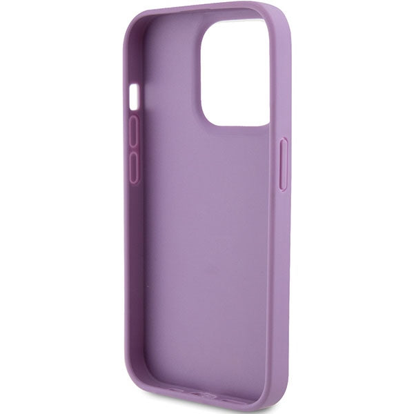 Guess Leather 4G Stamped case for iPhone 15 Pro - purple