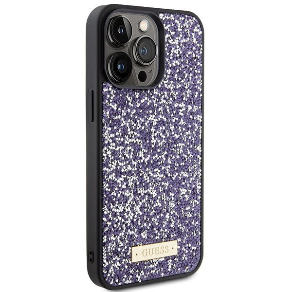 Guess Rhinestone Metal Logo case for iPhone 15 Pro - pink