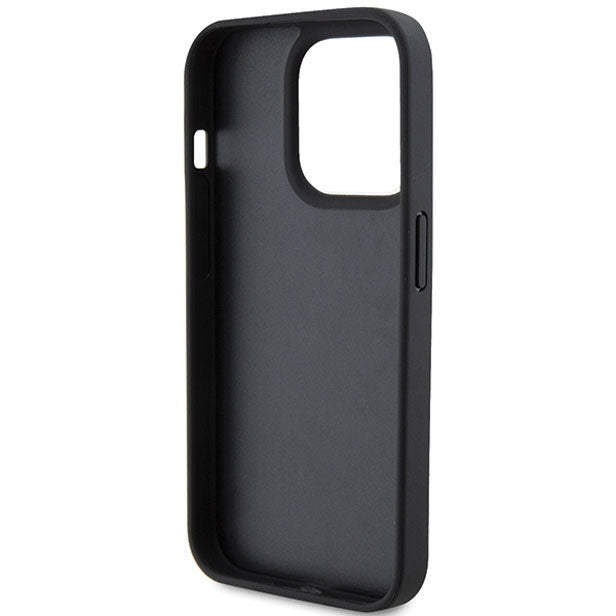Guess Leather 4G Stamped case for iPhone 15 Pro Max - black