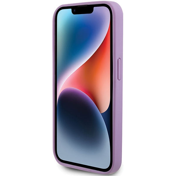 Guess Leather 4G Stamped case for iPhone 15 Pro Max - purple