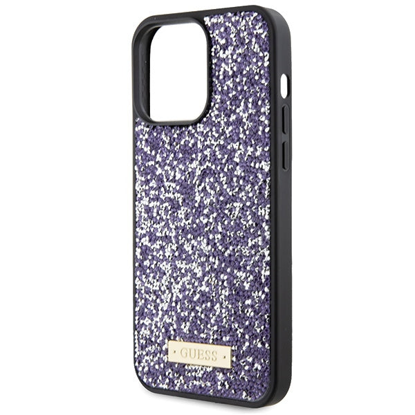 Guess Rhinestone Metal Logo case for iPhone 15 Pro Max - pink