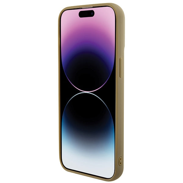 Guess Disco Metal Script case for iPhone 15 Pro Max - gold