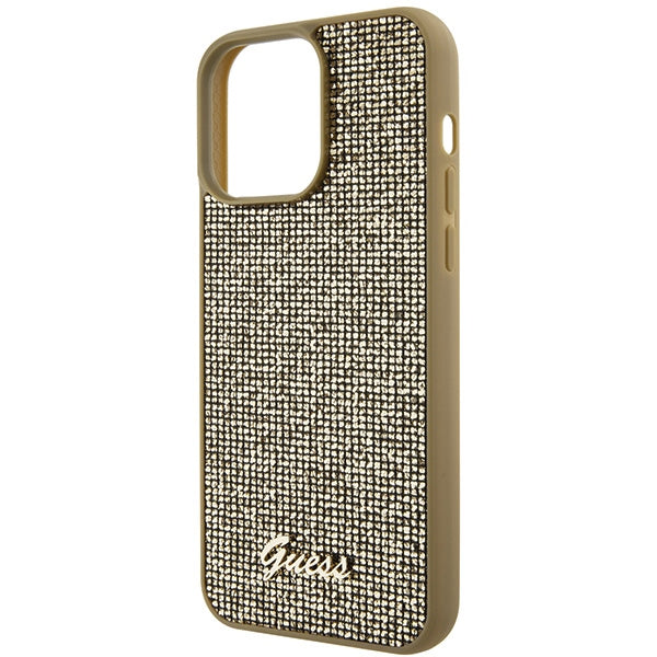 Guess Disco Metal Script case for iPhone 15 Pro Max - gold