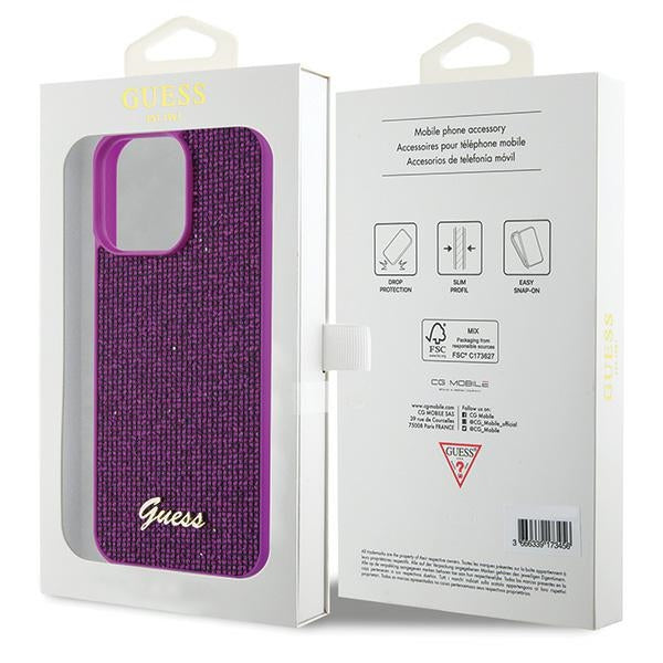 Guess Disco Metal Script case for iPhone 15 Pro Max - pink