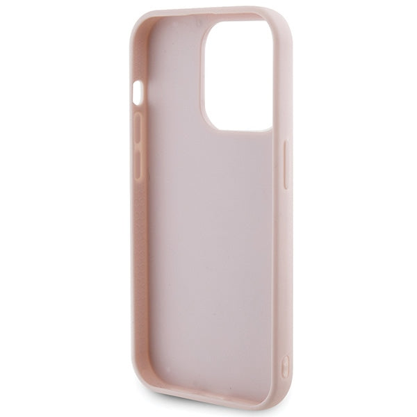 Guess Quilted Metal Logo case for iPhone 15 Pro Max - pink
