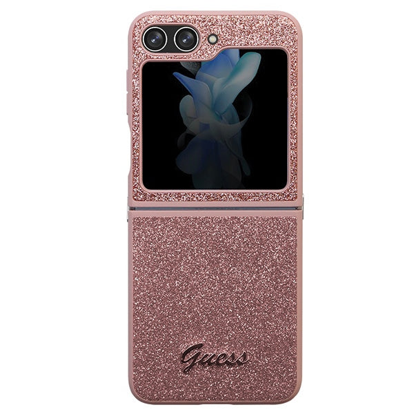 Guess Glitter Script case for Samsung Galaxy Z Flip 5 - pink