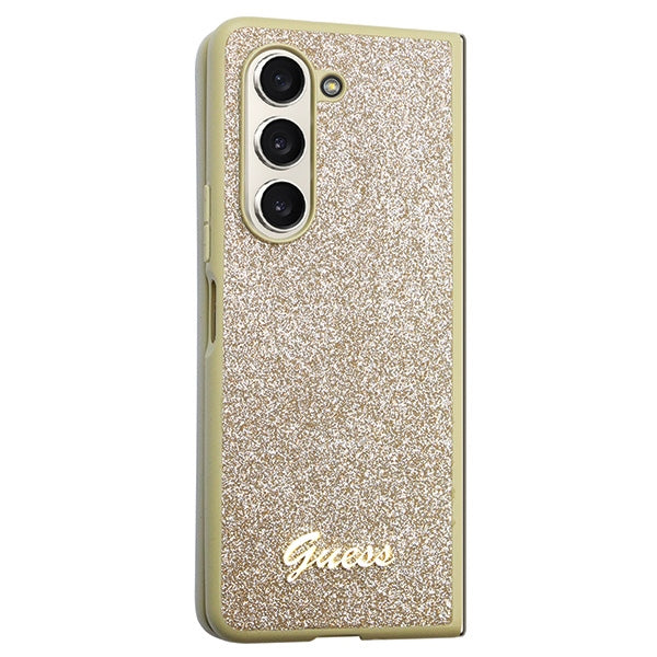 Guess Glitter Script case for Samsung Galaxy Z Fold 5 - gold
