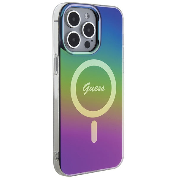 Guess IML Iridescent MagSafe case for iPhone 15 Pro - black