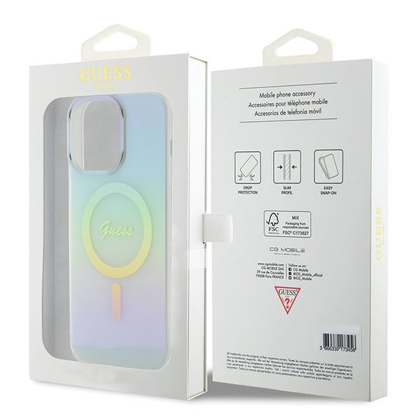 Guess IML Iridescent MagSafe case for iPhone 15 Pro - turquoise