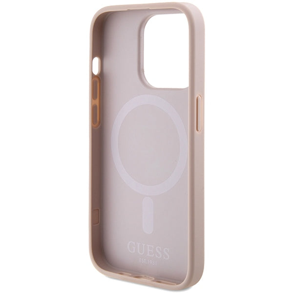 Guess Saffiano MagSafe case for iPhone 15 Pro - pink
