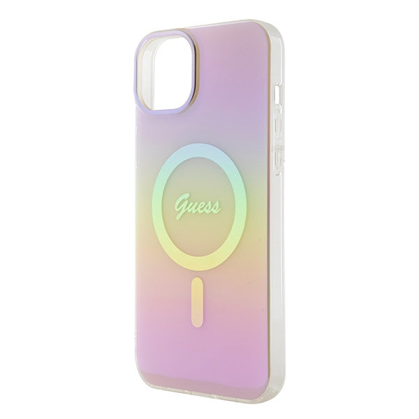 Guess GUHMP15MHITSP iPhone 15 Plus 6.7" pink/pink hardcase IML Iridescent MagSafe