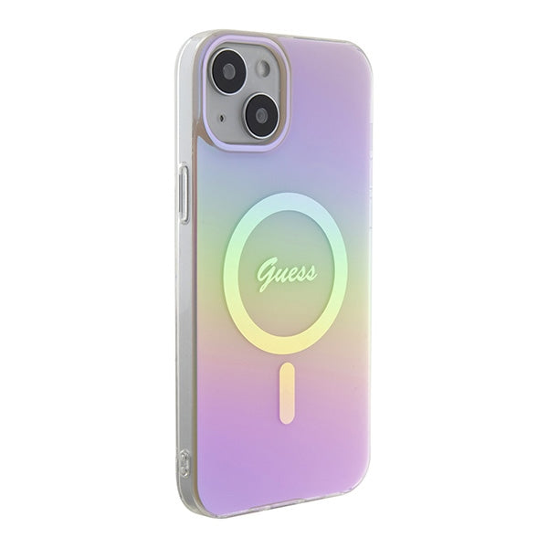 Guess GUHMP15MHITSP iPhone 15 Plus 6.7" pink/pink hardcase IML Iridescent MagSafe