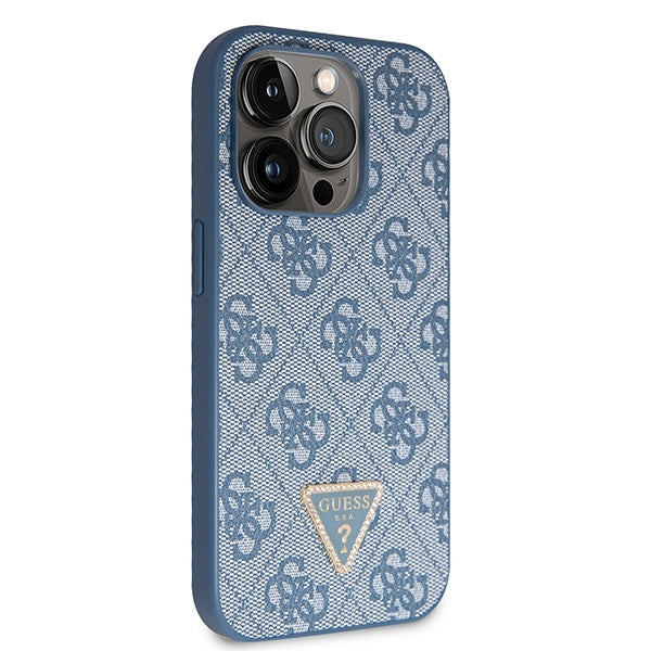 Guess GUHCP14LP4TDSCPB iPhone 14 Pro 6.1" blue/blue hardcase Crossbody 4G Metal Logo