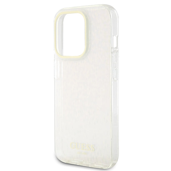 Guess GUHCP15LHDECMP iPhone 15 Pro 6.1" pink/pink hardcase IML Faceted Mirror Disco Iridescent