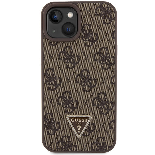 Guess GUHCP15SP4TDSCPW iPhone 15 6.1" brown/brown hardcase Crossbody 4G Metal Logo