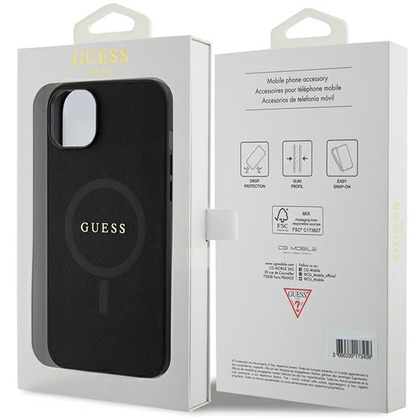 Guess GUHMP15MPSAHMCK iPhone 15 Plus 6.7" black/black hardcase Saffiano MagSafe