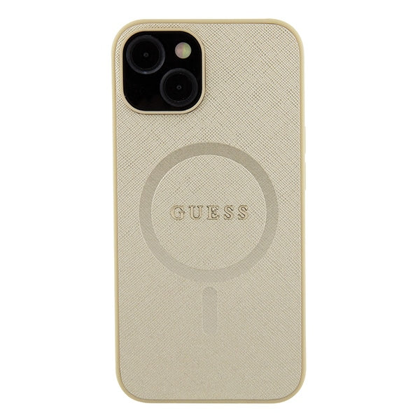 Guess GUHMP15SPSAHMCB iPhone 15 6.1" gold/gold hardcase Saffiano MagSafe