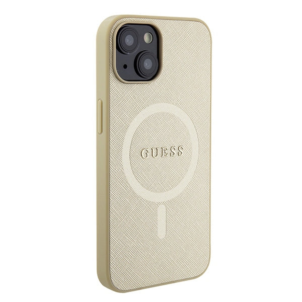 Guess GUHMP15SPSAHMCB iPhone 15 6.1" gold/gold hardcase Saffiano MagSafe