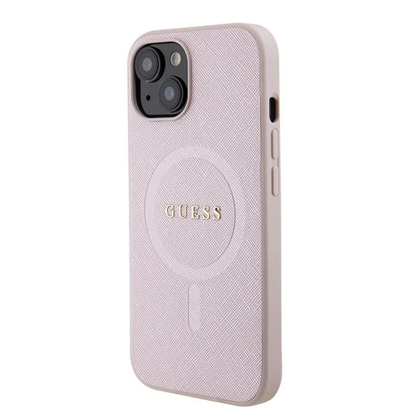 Guess GUHMP15SPSAHMCP iPhone 15 6.1" pink/pink hardcase Saffiano MagSafe