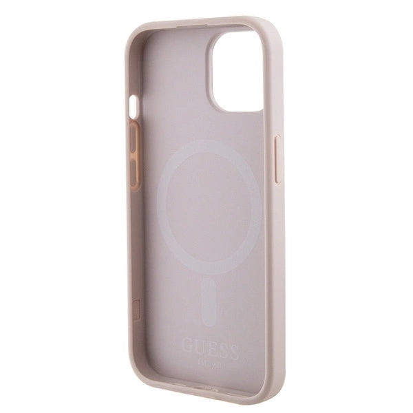 Guess GUHMP15SPSAHMCP iPhone 15 6.1" pink/pink hardcase Saffiano MagSafe