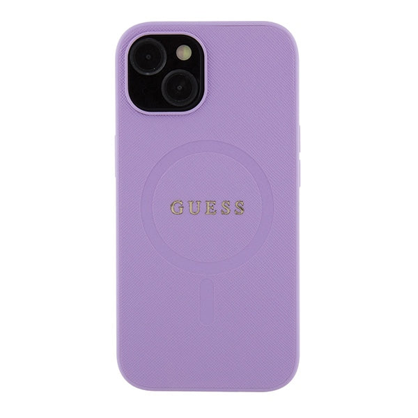 Guess GUHMP15SPSAHMCU iPhone 15 6.1" purple/purple hardcase Saffiano MagSafe