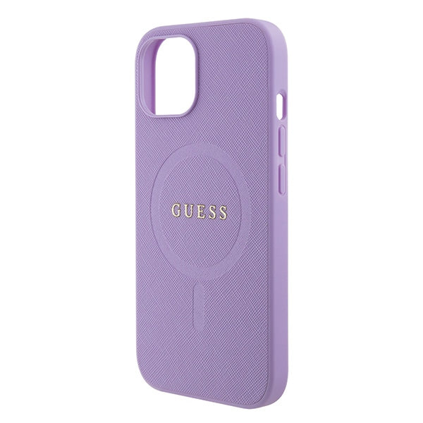 Guess GUHMP15SPSAHMCU iPhone 15 6.1" purple/purple hardcase Saffiano MagSafe