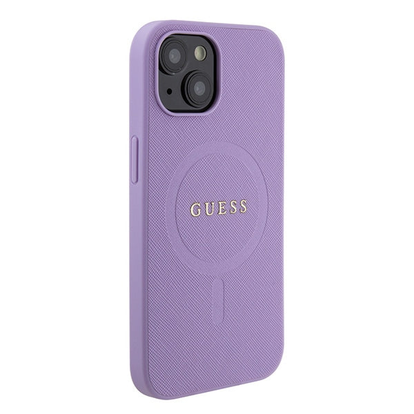 Guess GUHMP15SPSAHMCU iPhone 15 6.1" purple/purple hardcase Saffiano MagSafe