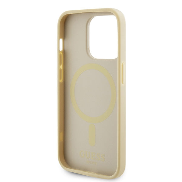 Guess GUHMP15XPSAHMCB iPhone 15 Pro Max 6.7" gold/gold hardcase Saffiano MagSafe
