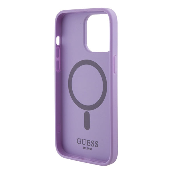 Guess GUHMP15XPSAHMCU iPhone 15 Pro Max 6.7" purple/purple hardcase Saffiano MagSafe