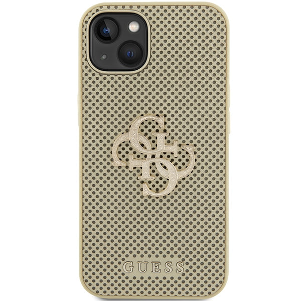 Guess Perforated 4G Glitter case for iPhone 15 - gold