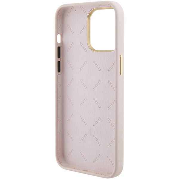 Guess Silicone Logo Strass 4G case for iPhone 15 Pro Max - pink
