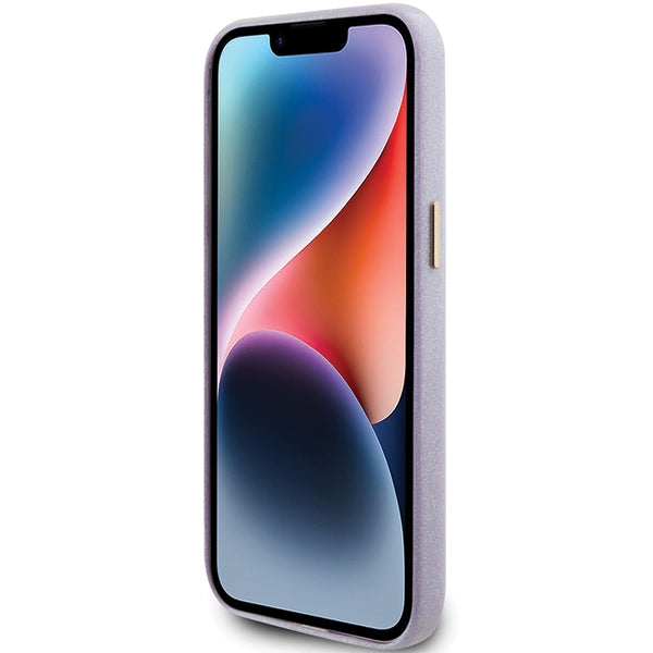 Guess Glitter Glossy Script case for iPhone 15 Pro Max - lilac