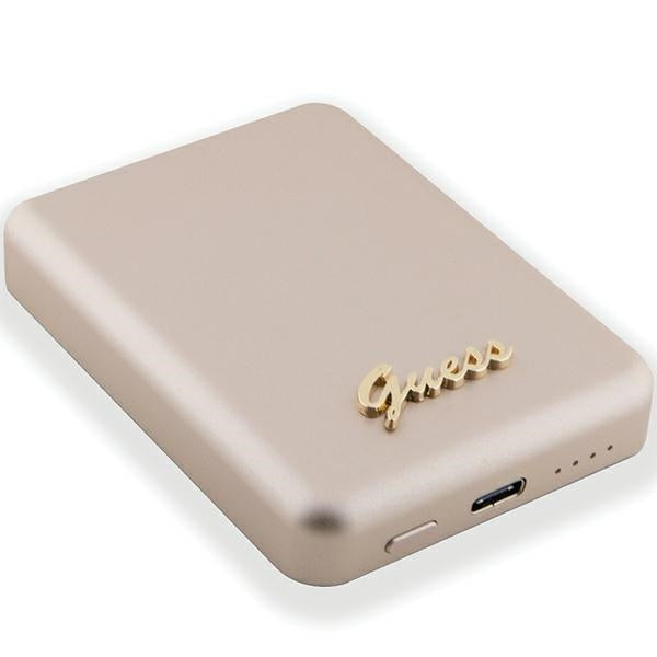 Guess MagSafe Metal Script Logo induction power bank 15W 5000mAh - gold